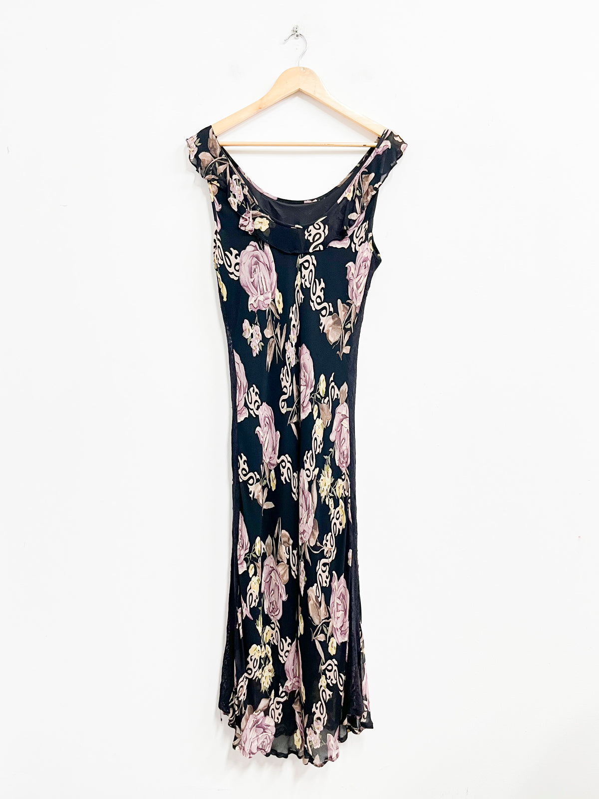 Vestido negro floreado - Talla L