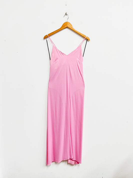 Vestido rosado de tiras - Mango - Talla XS