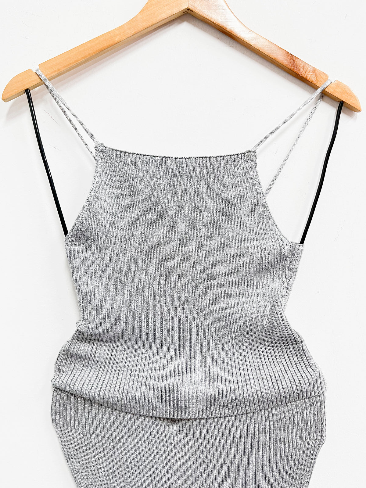 Vestido gris de tiras - Talla XS