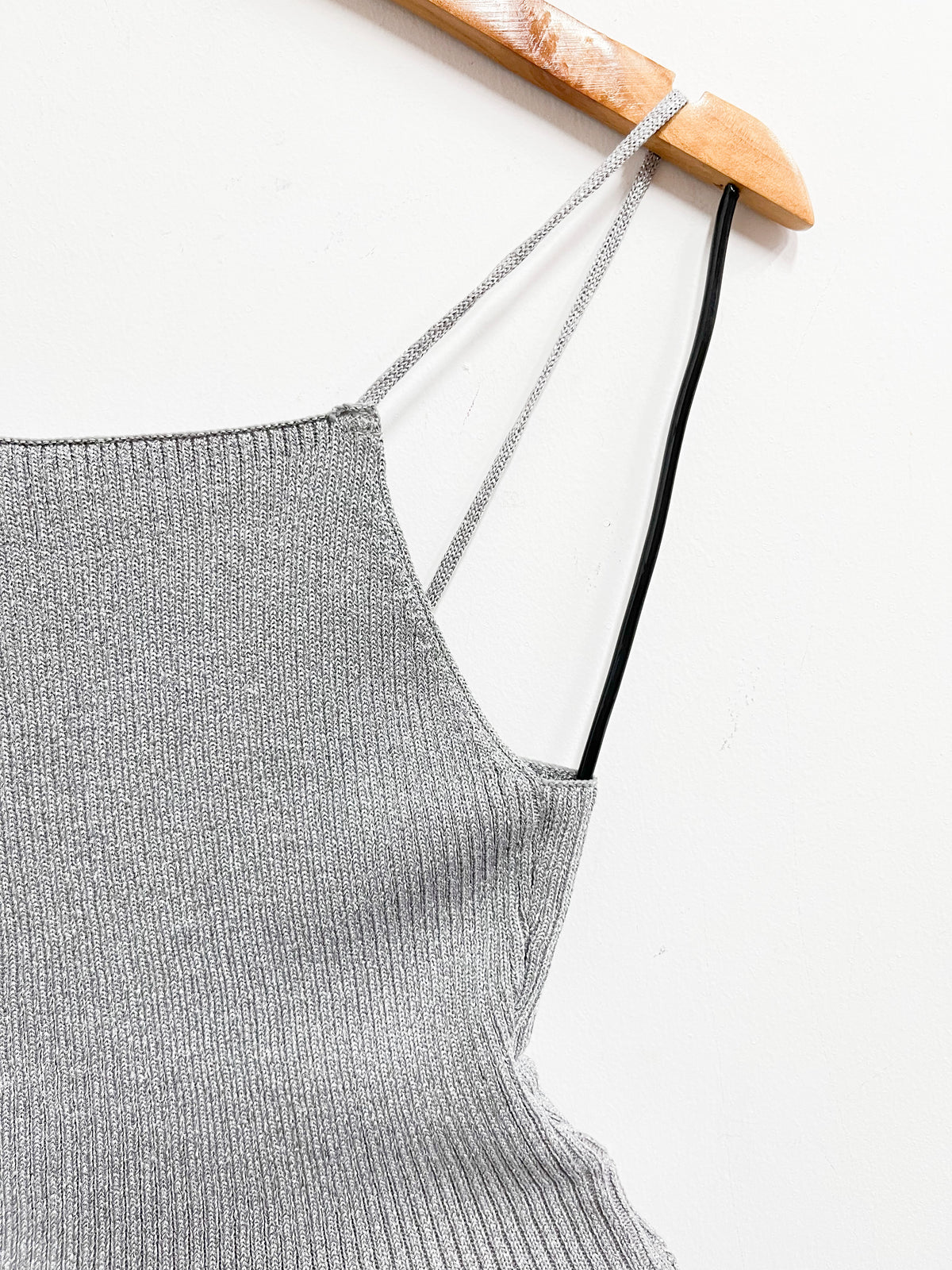 Vestido gris de tiras - Talla XS