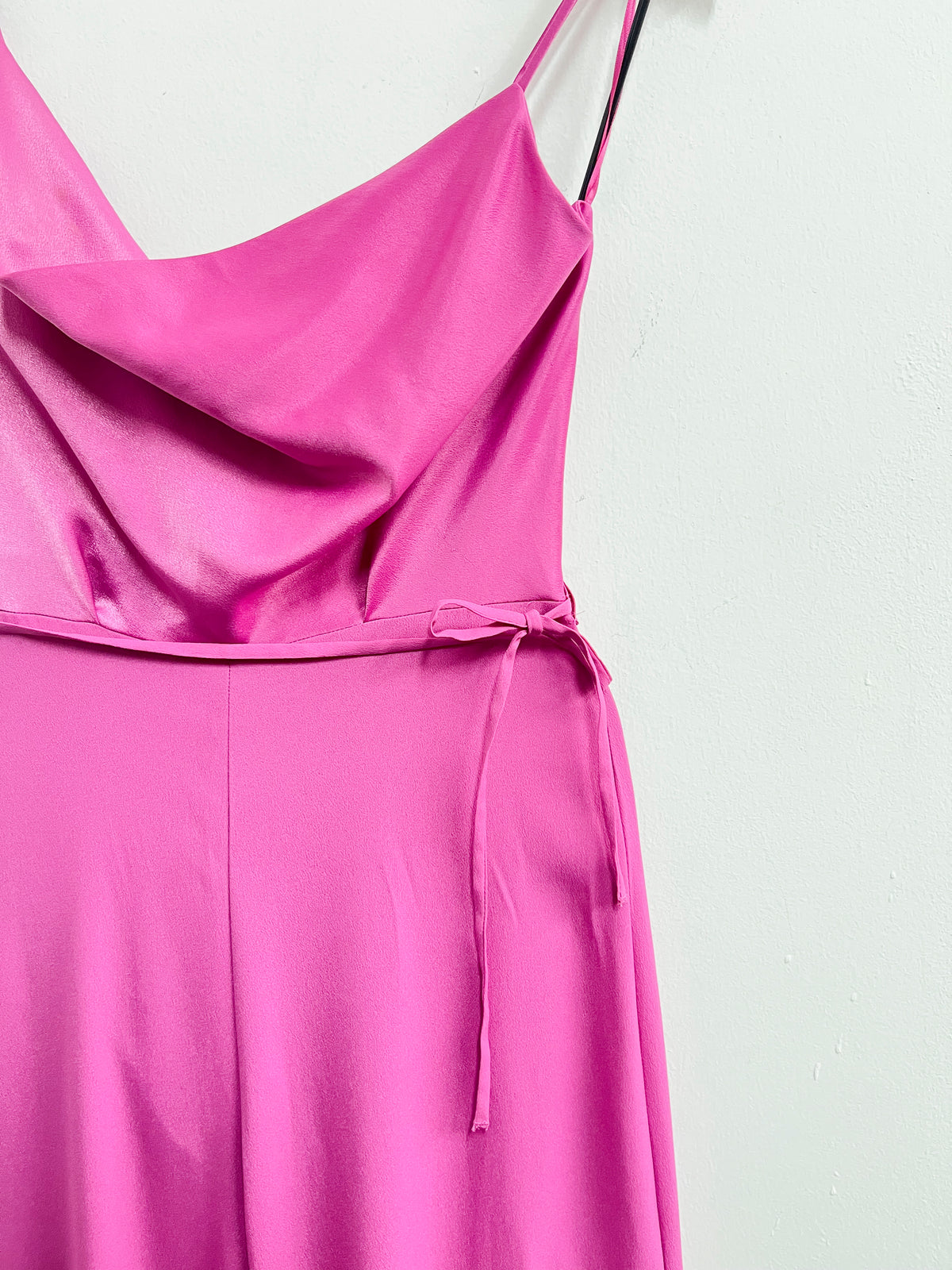 Enterizo fucsia satinado cordón en la cintura - River Island - Talla M