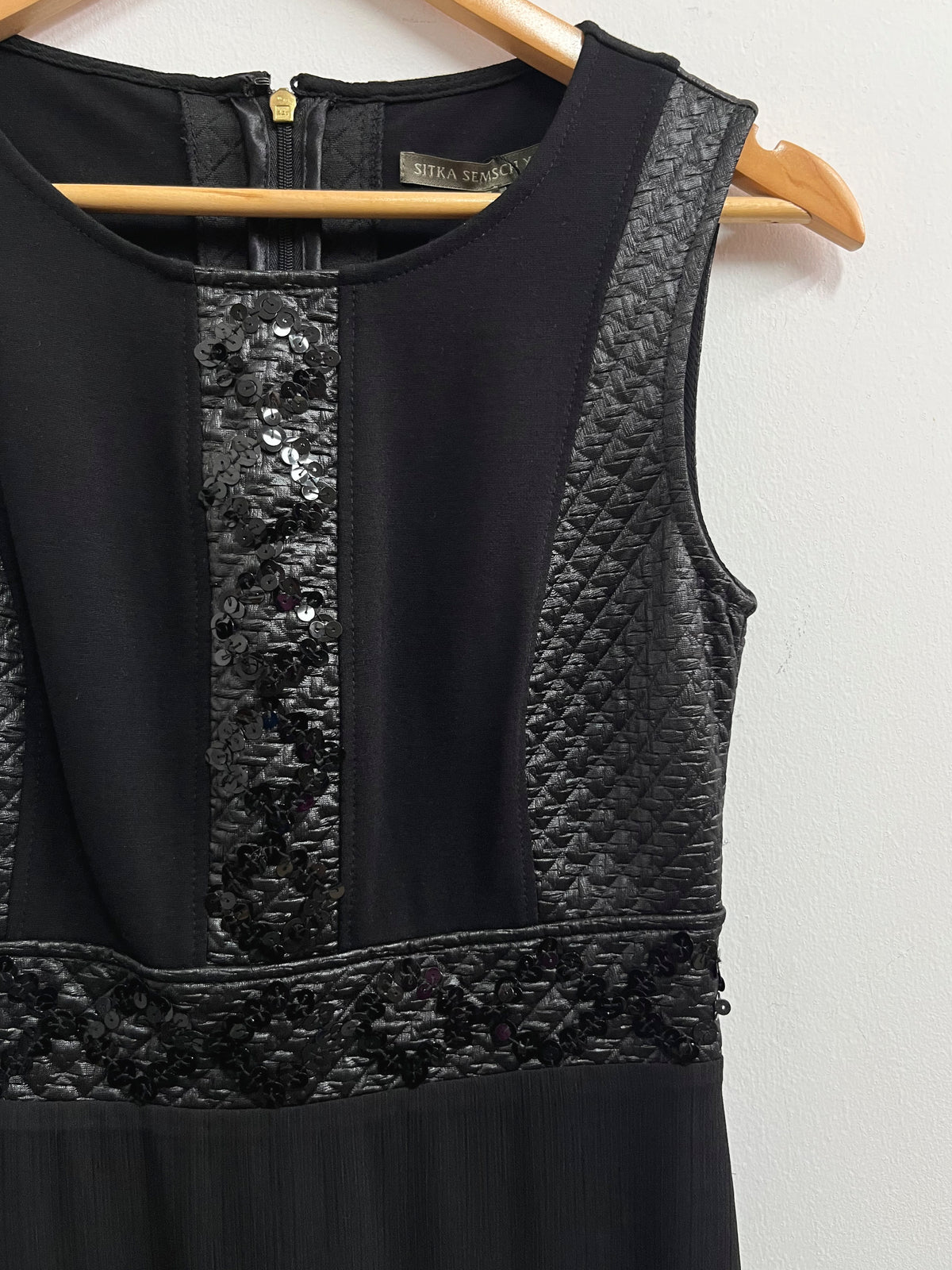 Vestido largo negro lentejuelas busto - SITKA SEMSCH X MCH - Talla XS
