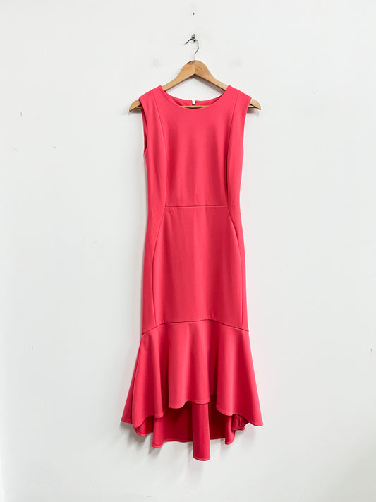 Vestido coral con bobos en la basta - Calvin Klein - Talla M