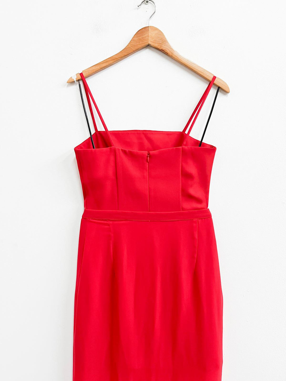 Vestido rojo con cola transparente  - Adolfo Dominguez - Talla M