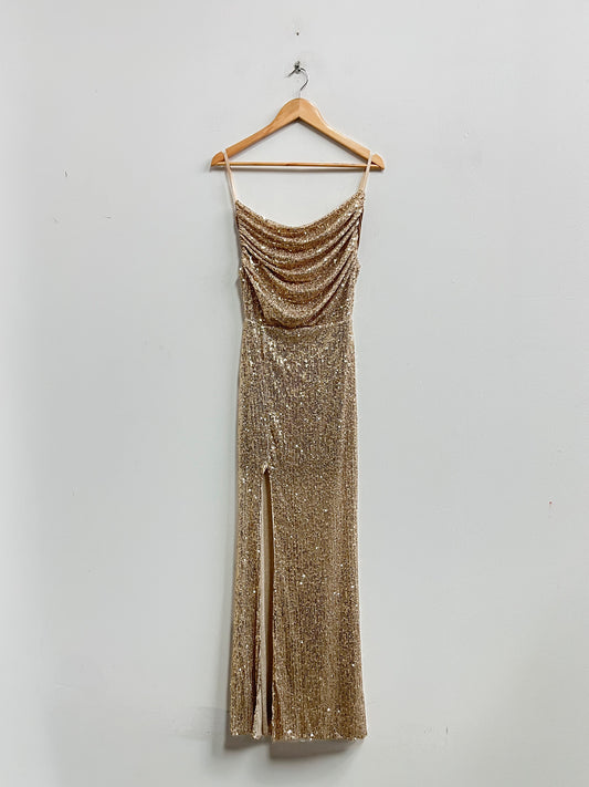 Vestido lentejuelas dorado - New Collection - Talla S