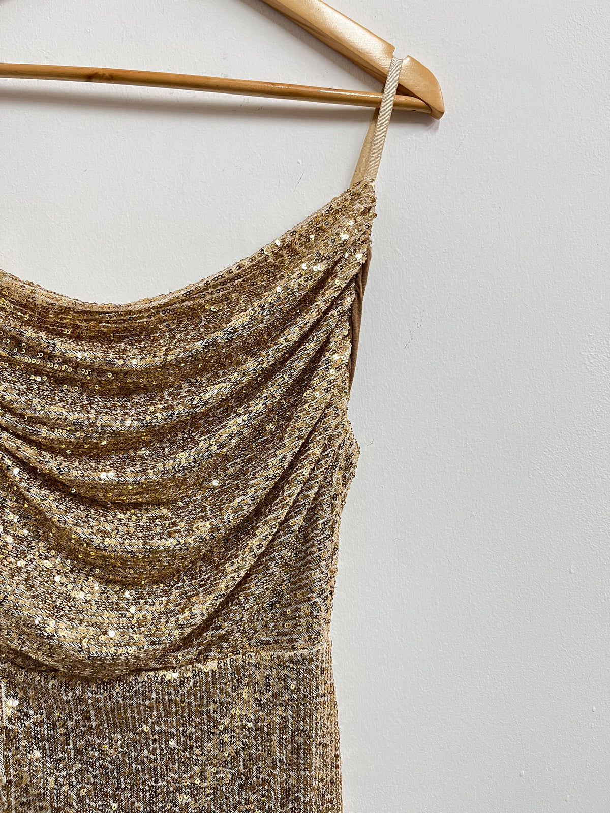 Vestido lentejuelas dorado - New Collection - Talla S