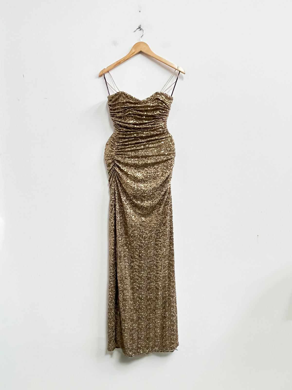 Vestido dorado con lentejuelas - Badgley Mischka - Talla S