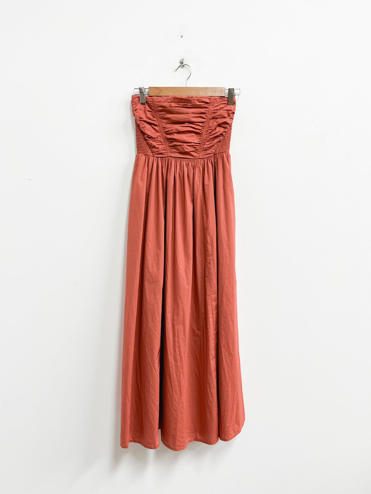 Vestido strapples naranja algodón - American Eagle - Talla XS
