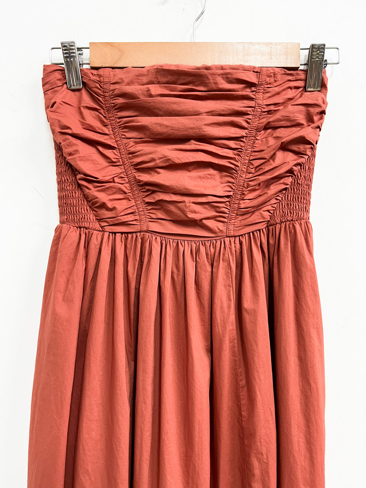 Vestido strapples naranja algodón - American Eagle - Talla XS