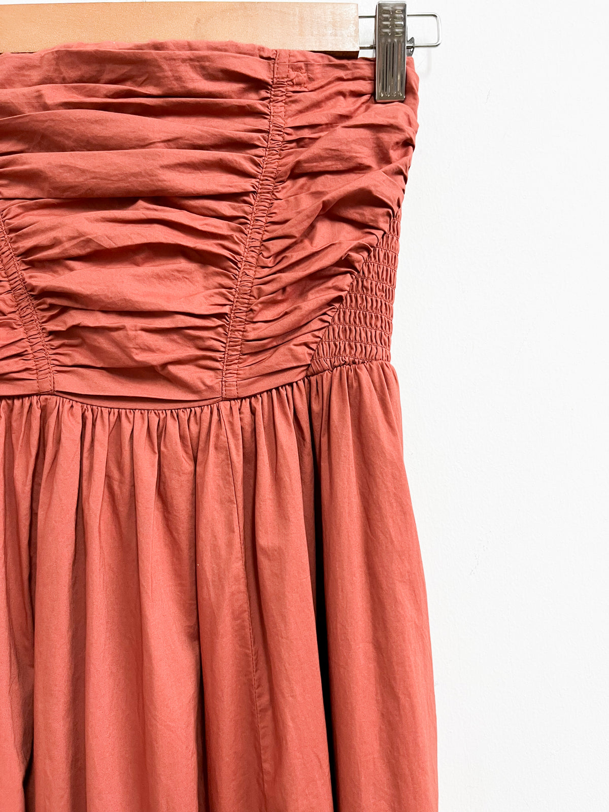 Vestido strapples naranja algodón - American Eagle - Talla XS