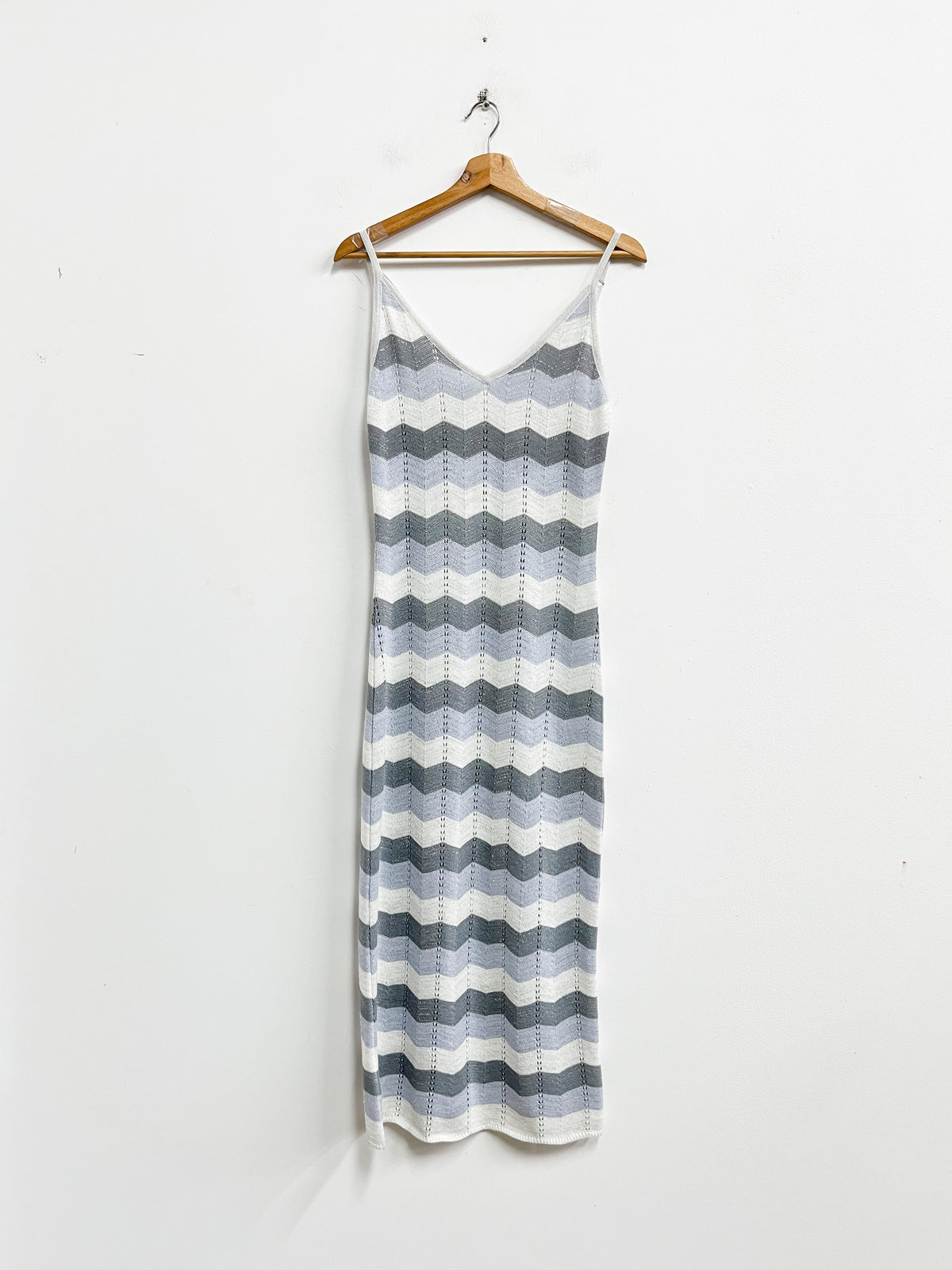 Vestido a rayas gris con blanco - ADC - Talla M