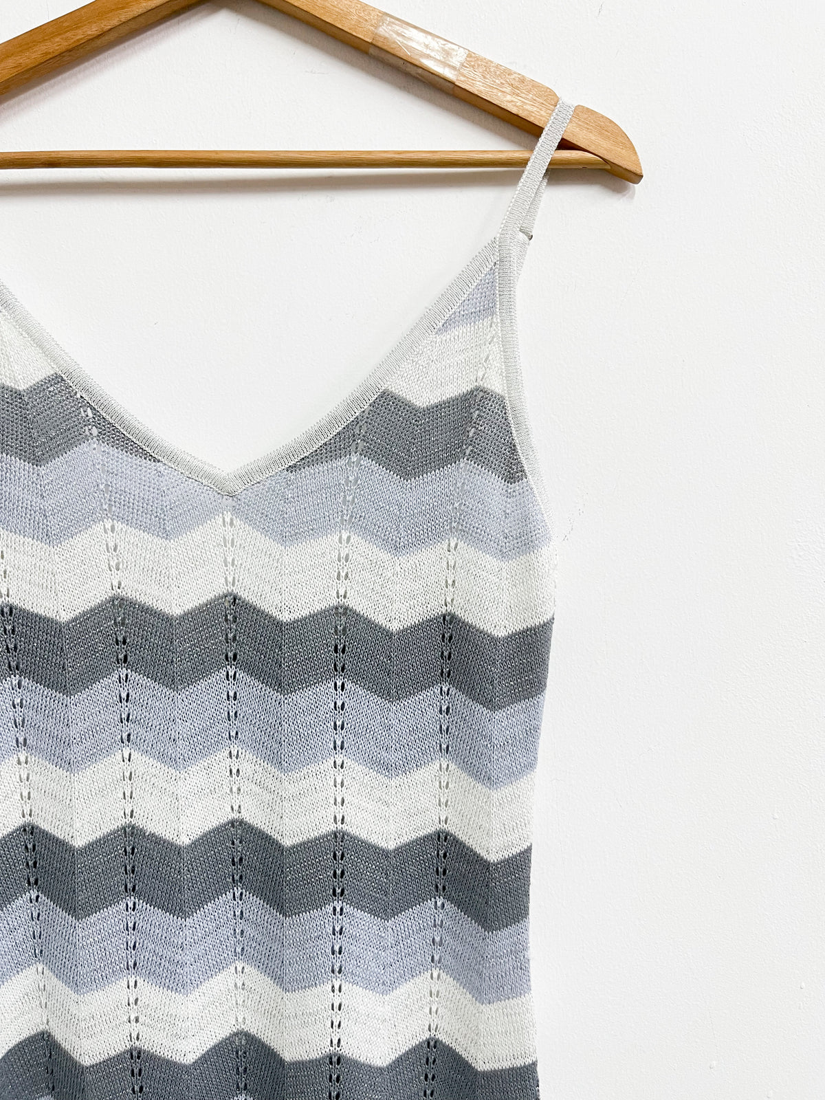 Vestido a rayas gris con blanco - ADC - Talla M