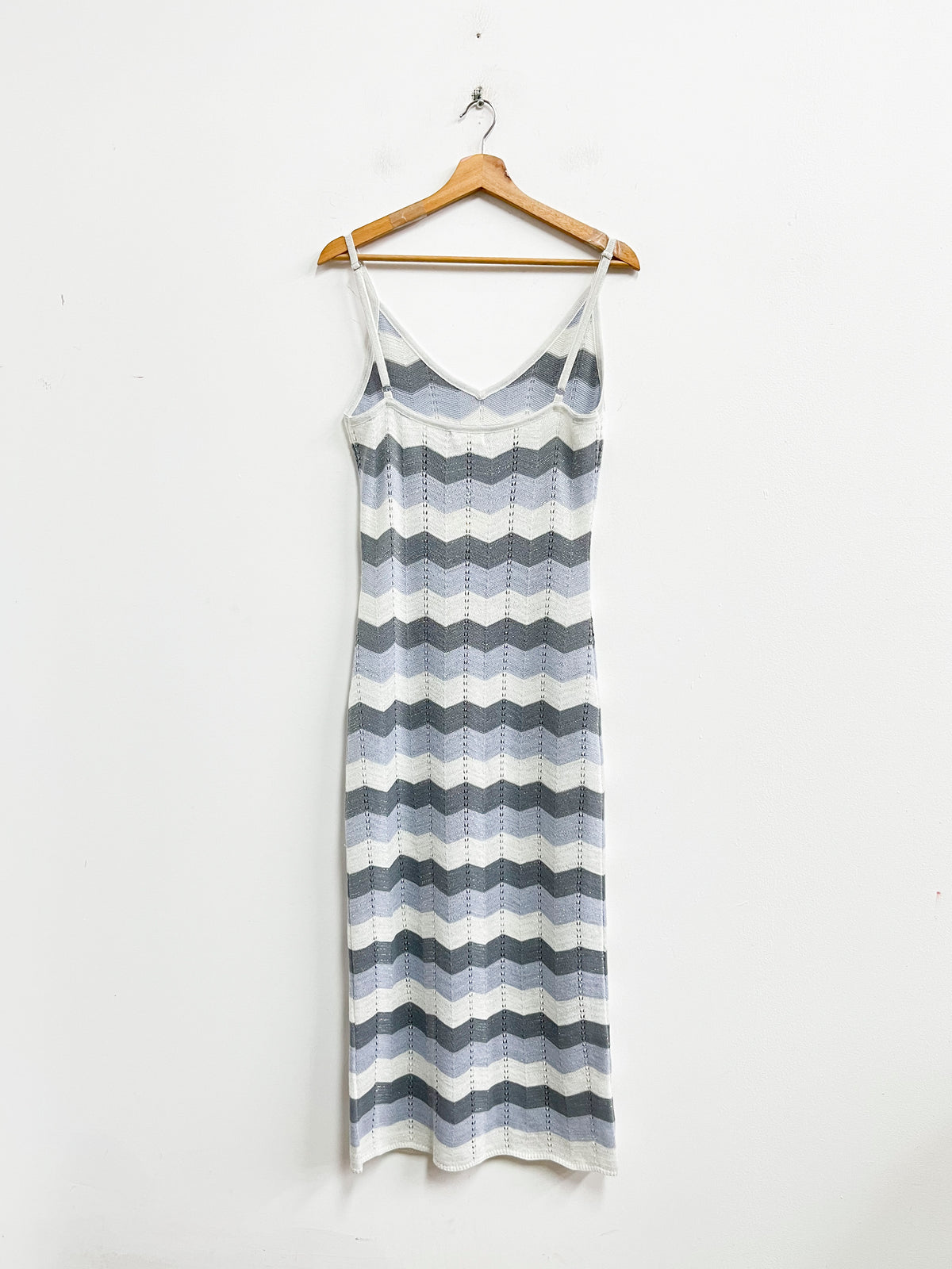 Vestido a rayas gris con blanco - ADC - Talla M