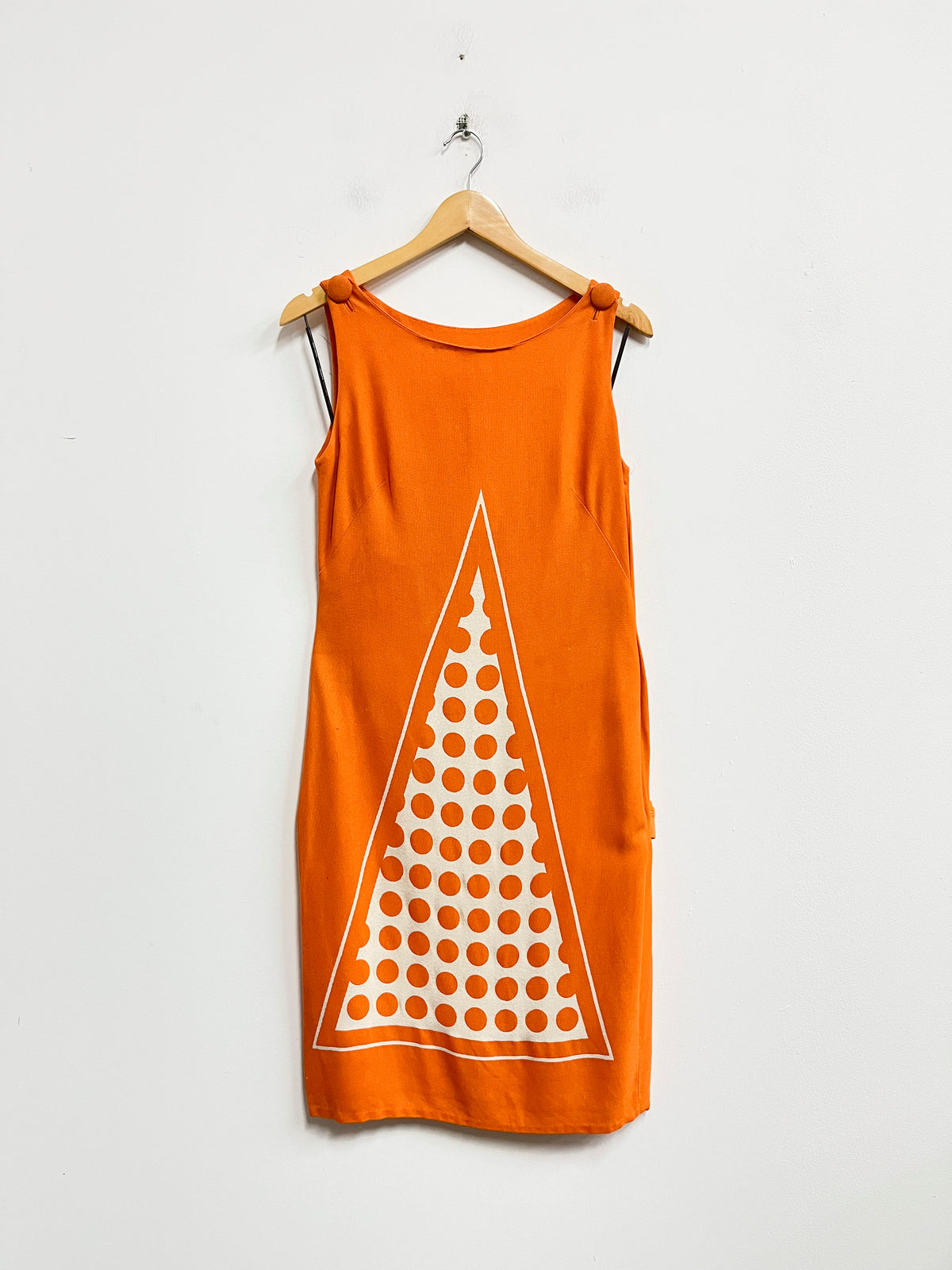 Vestido de lino naranja manga cero - Talla M