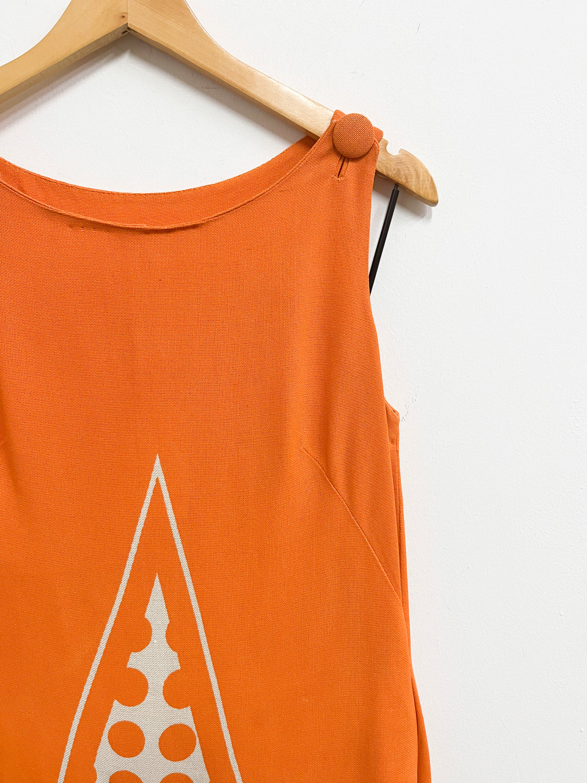 Vestido de lino naranja manga cero - Talla M