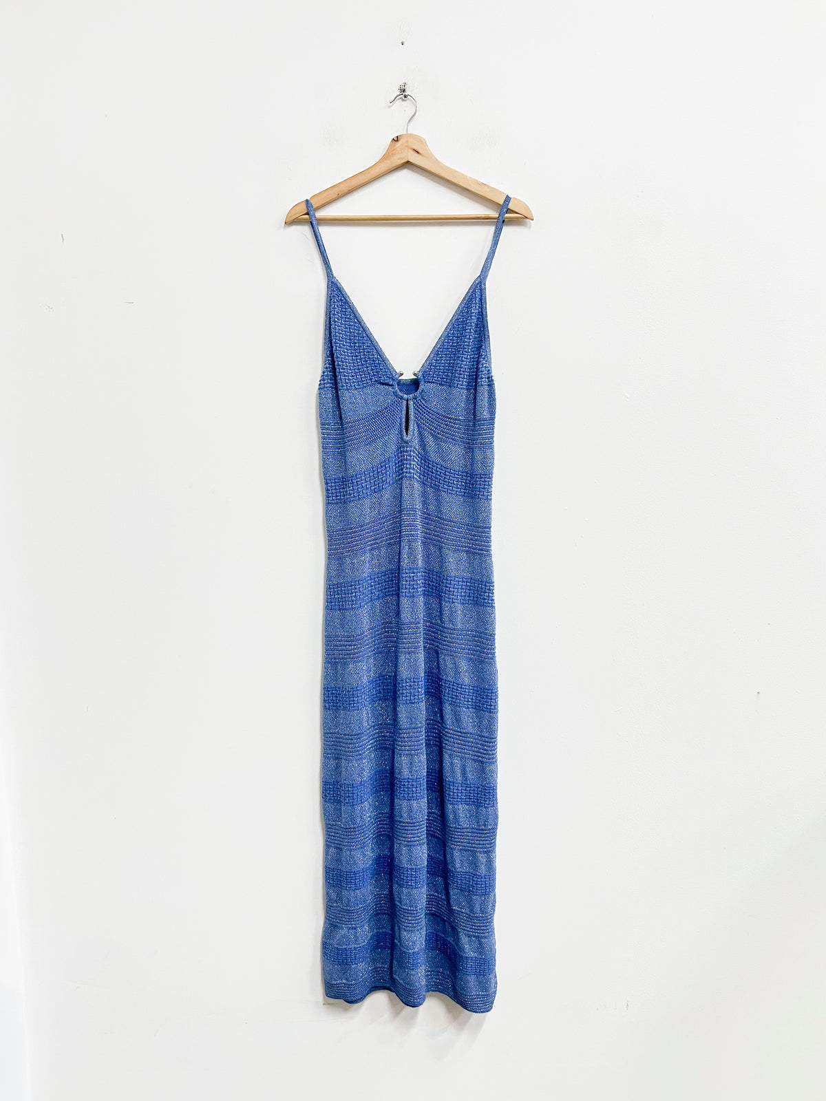 Vestido largo celeste con brillos - Basement - Talla XL