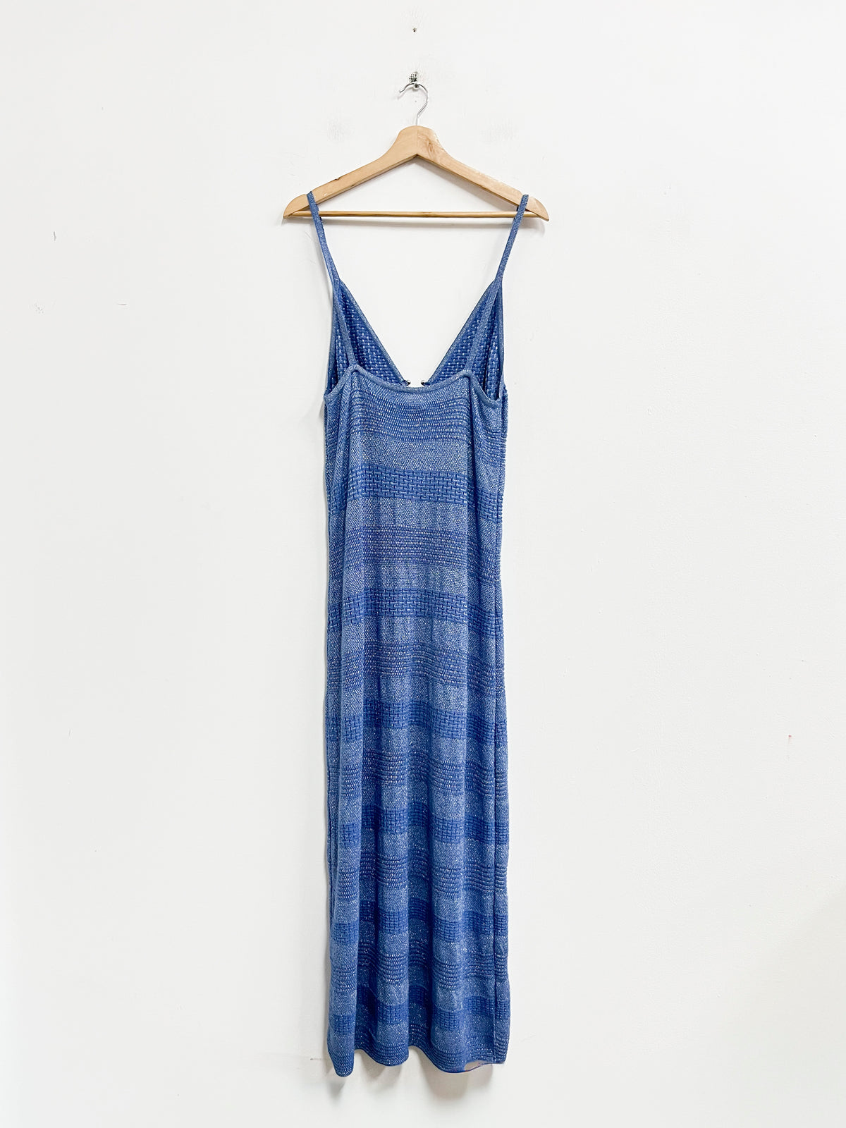 Vestido largo celeste con brillos - Basement - Talla XL