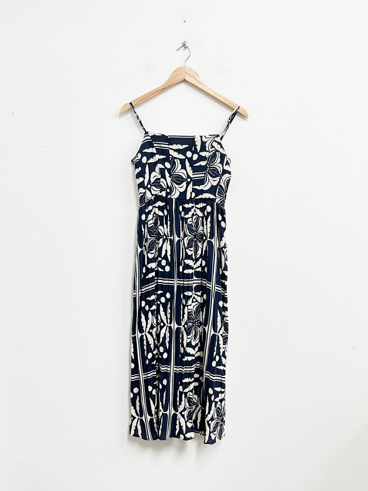 Vestido blanco con azul de tiras - Cachè - Talla M