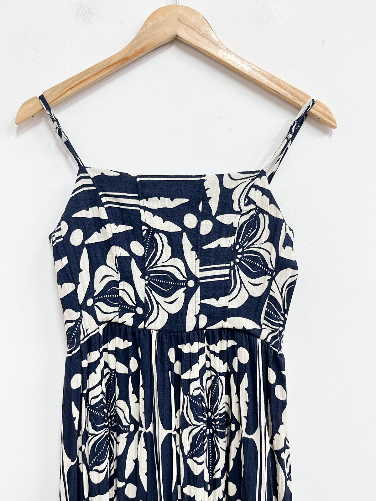 Vestido blanco con azul de tiras - Cachè - Talla M
