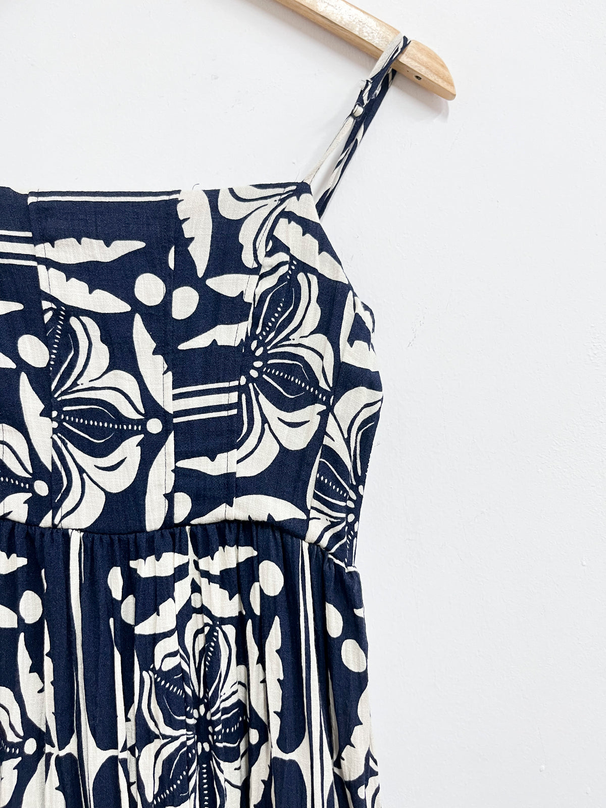 Vestido blanco con azul de tiras - Cachè - Talla M