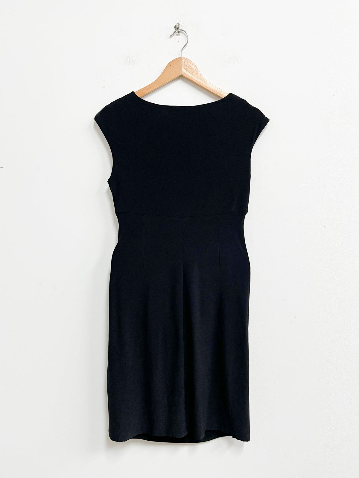 Vestido corto negro con pinzas lateral pecho cruzado - Ralph Lauren - Talla S