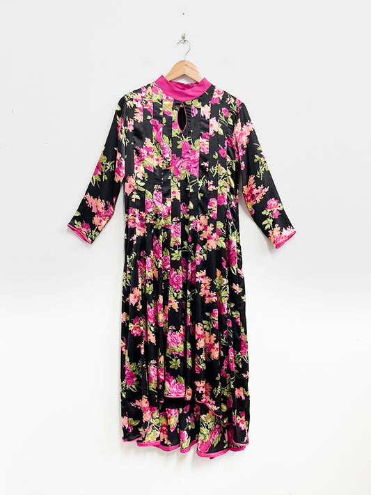 Vestido de seda con flores - Talla M