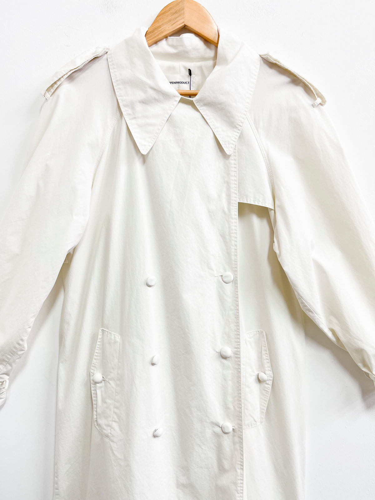 Gabardina blanca de algodón - The Open Product - Talla L