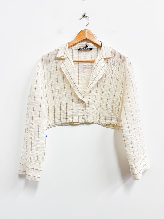 Conjunto beige líneas negras - Zara - Talla XS