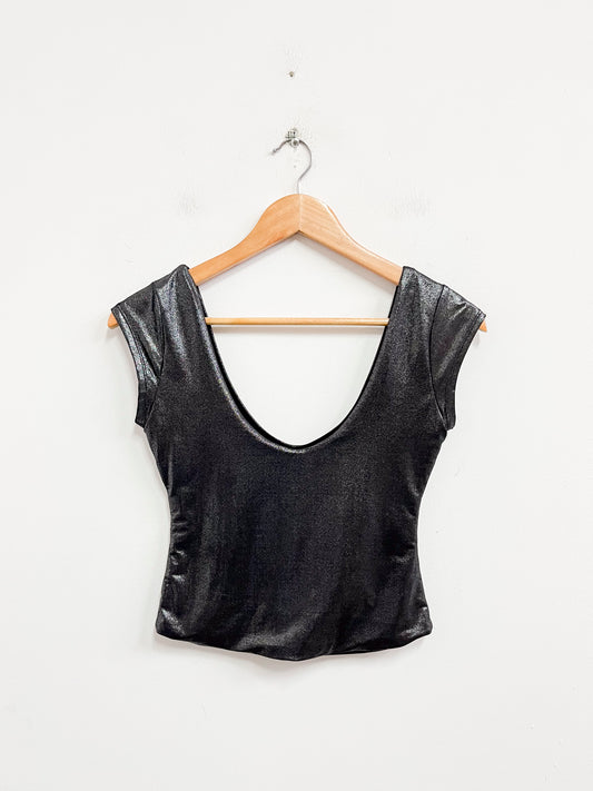 Top plateado oscuro - Camila Cornejo - Talla S