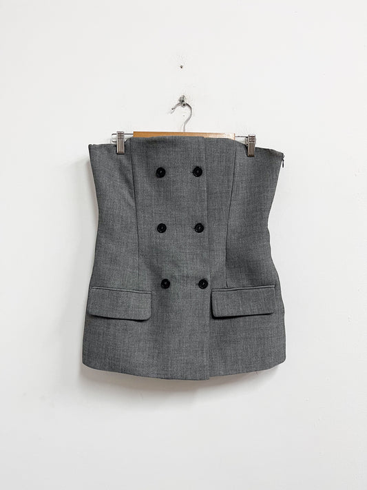 Corset tipo sastre strapless - Zara - Talla L