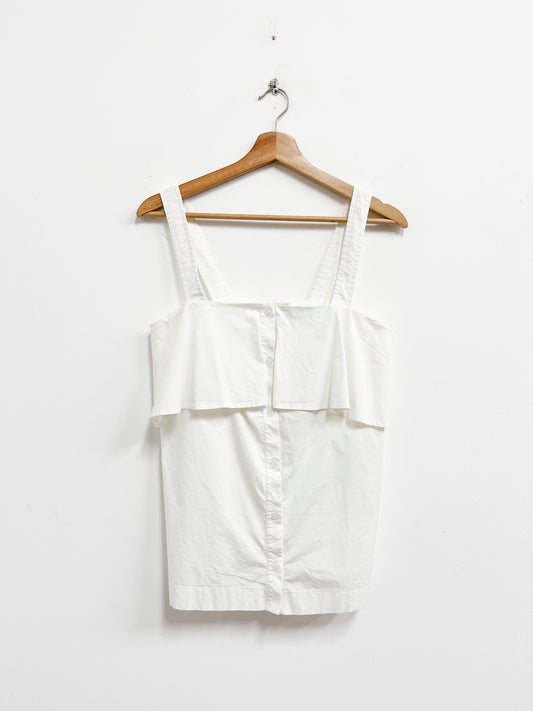 Blusa blanca con capa y botones - Michael Kors - Talla XS