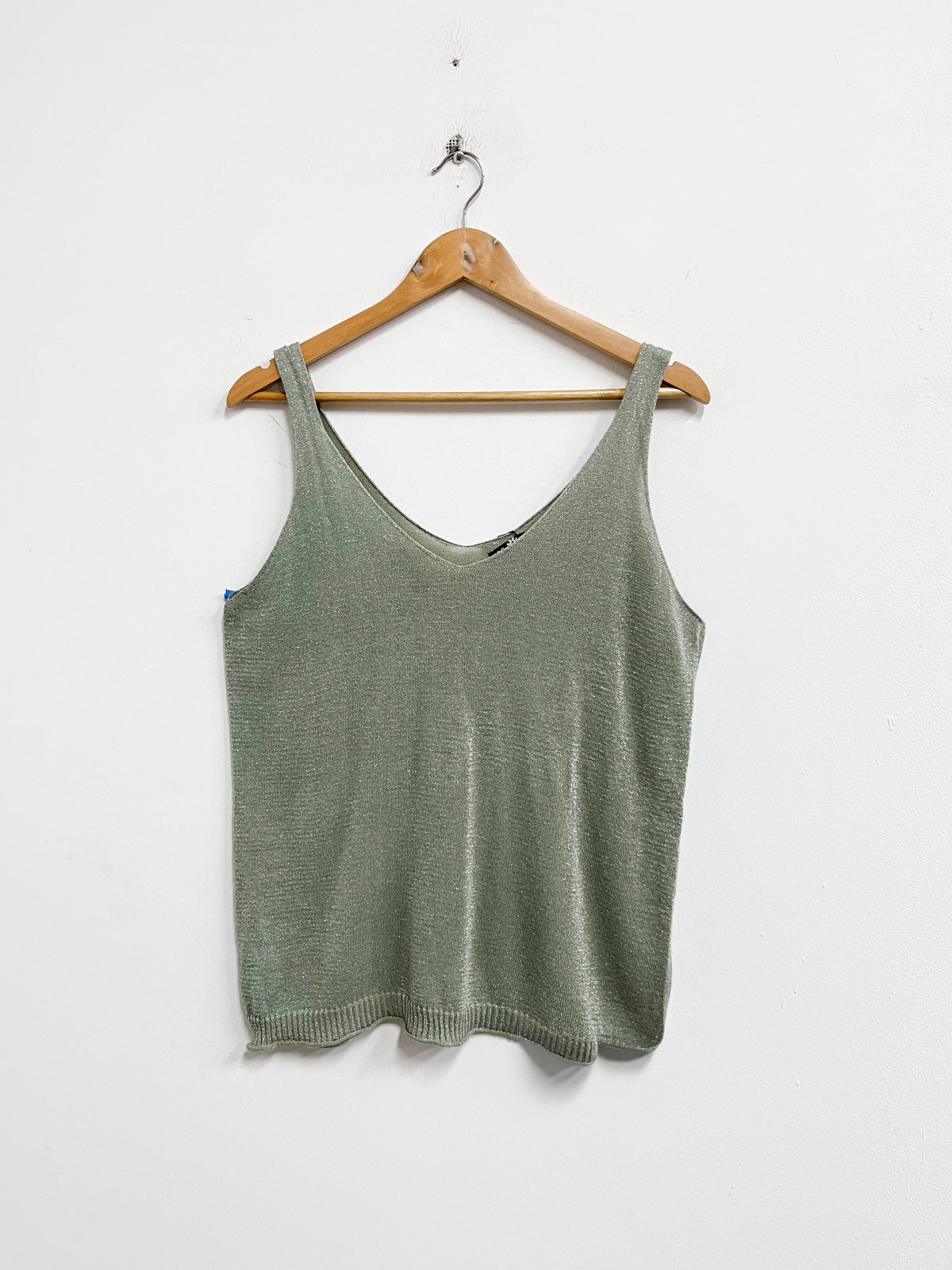 Top tiras verdes con brillo - Talla M