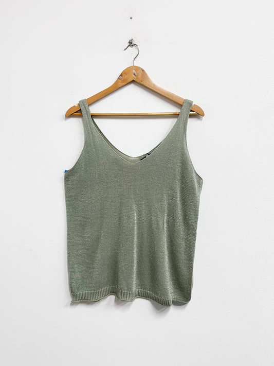 Top tiras verdes con brillo - Talla M