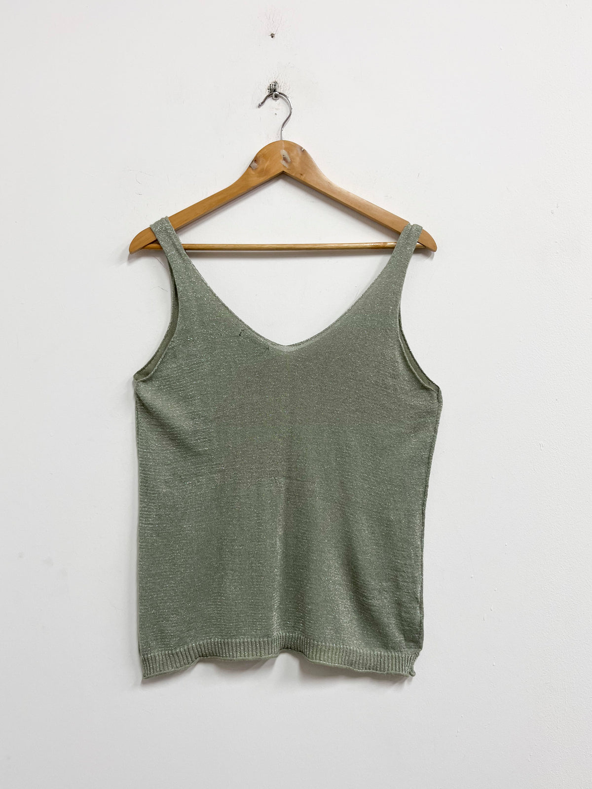 Top tiras verdes con brillo - Talla M