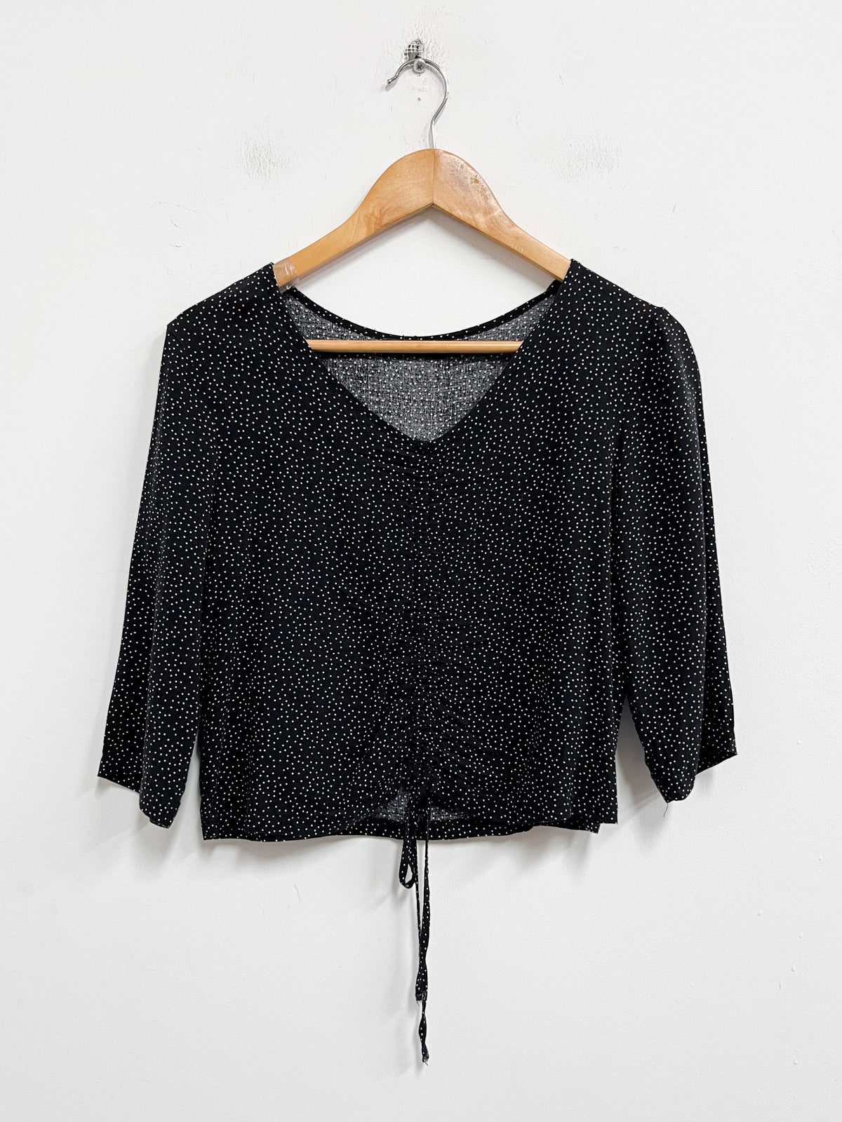 Top negro corto con lunares - Talla S