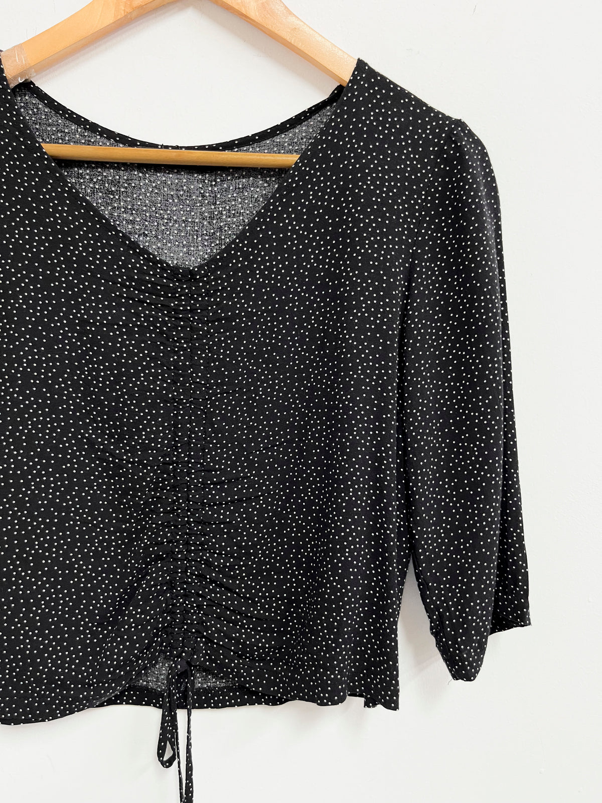Top negro corto con lunares - Talla S