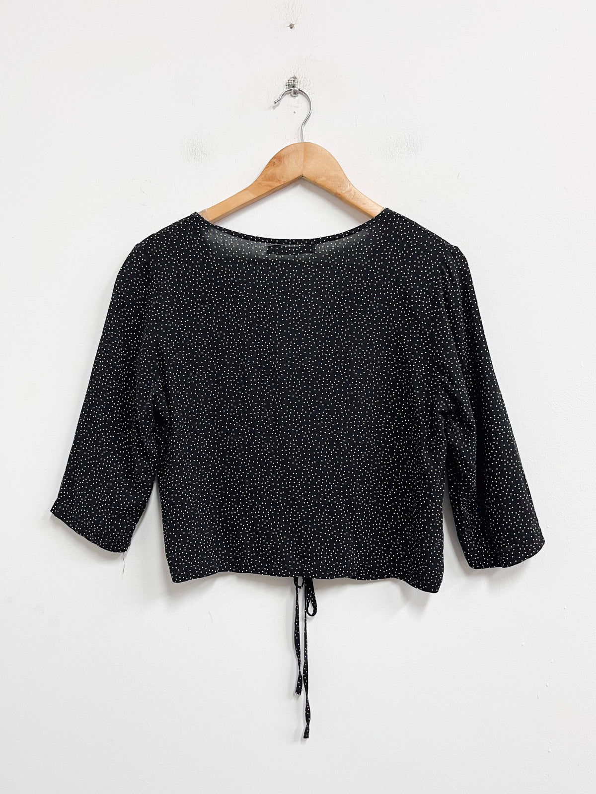 Top negro corto con lunares - Talla S