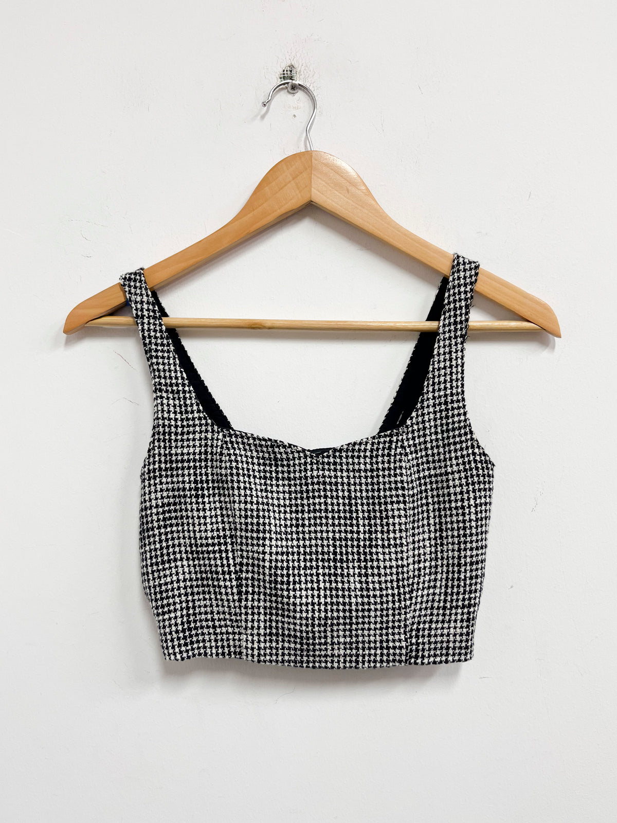 Top tiras hilo negro y blanco - Abercrombie - Talla XS