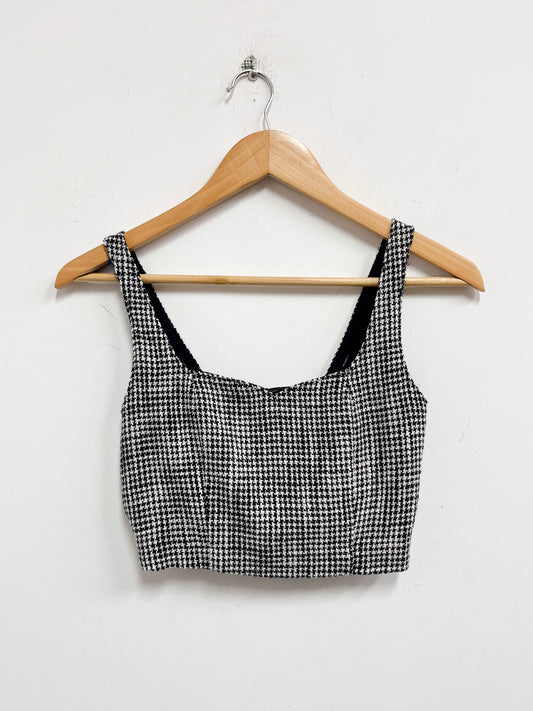 Top tiras hilo negro y blanco - Abercrombie - Talla XS