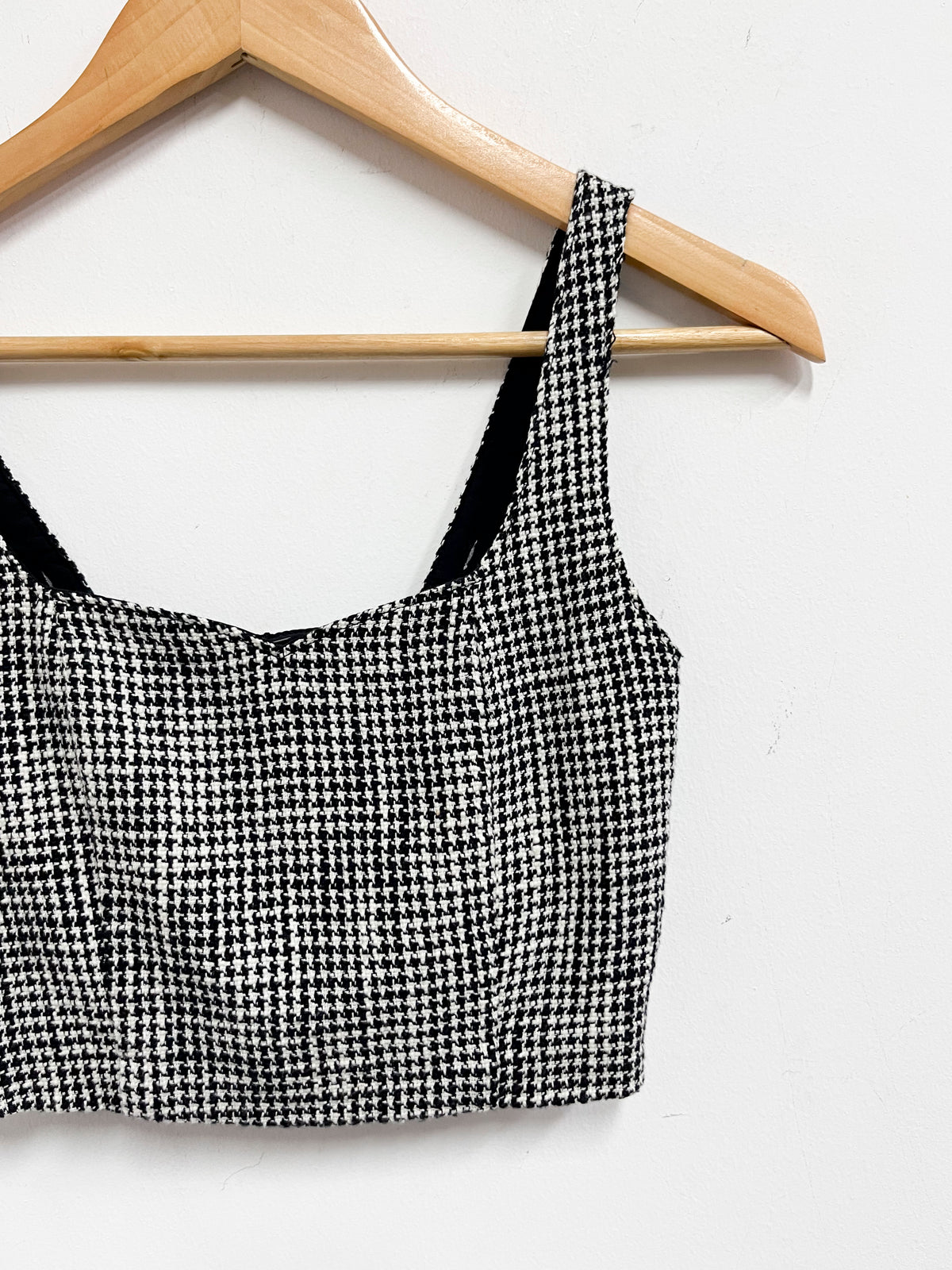 Top tiras hilo negro y blanco - Abercrombie - Talla XS
