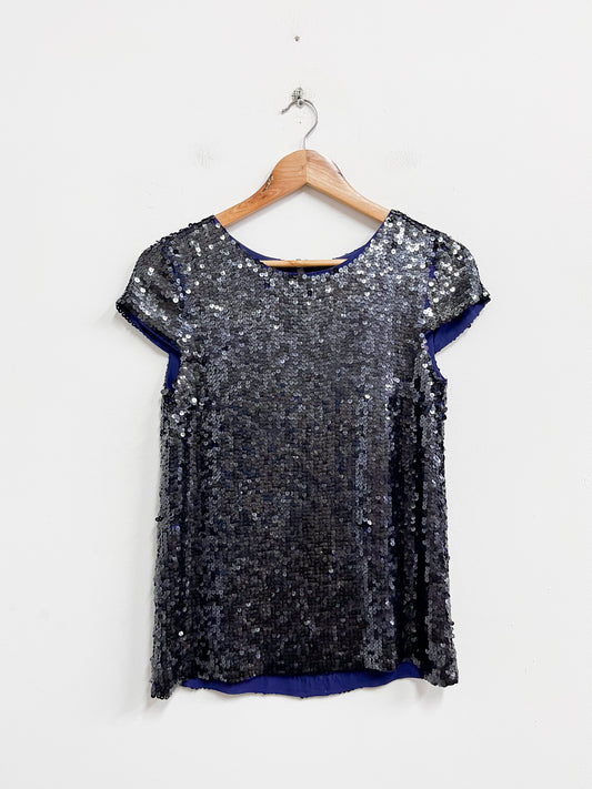 Blusa de lentejuelas azul oscuro - Theory - Talla S