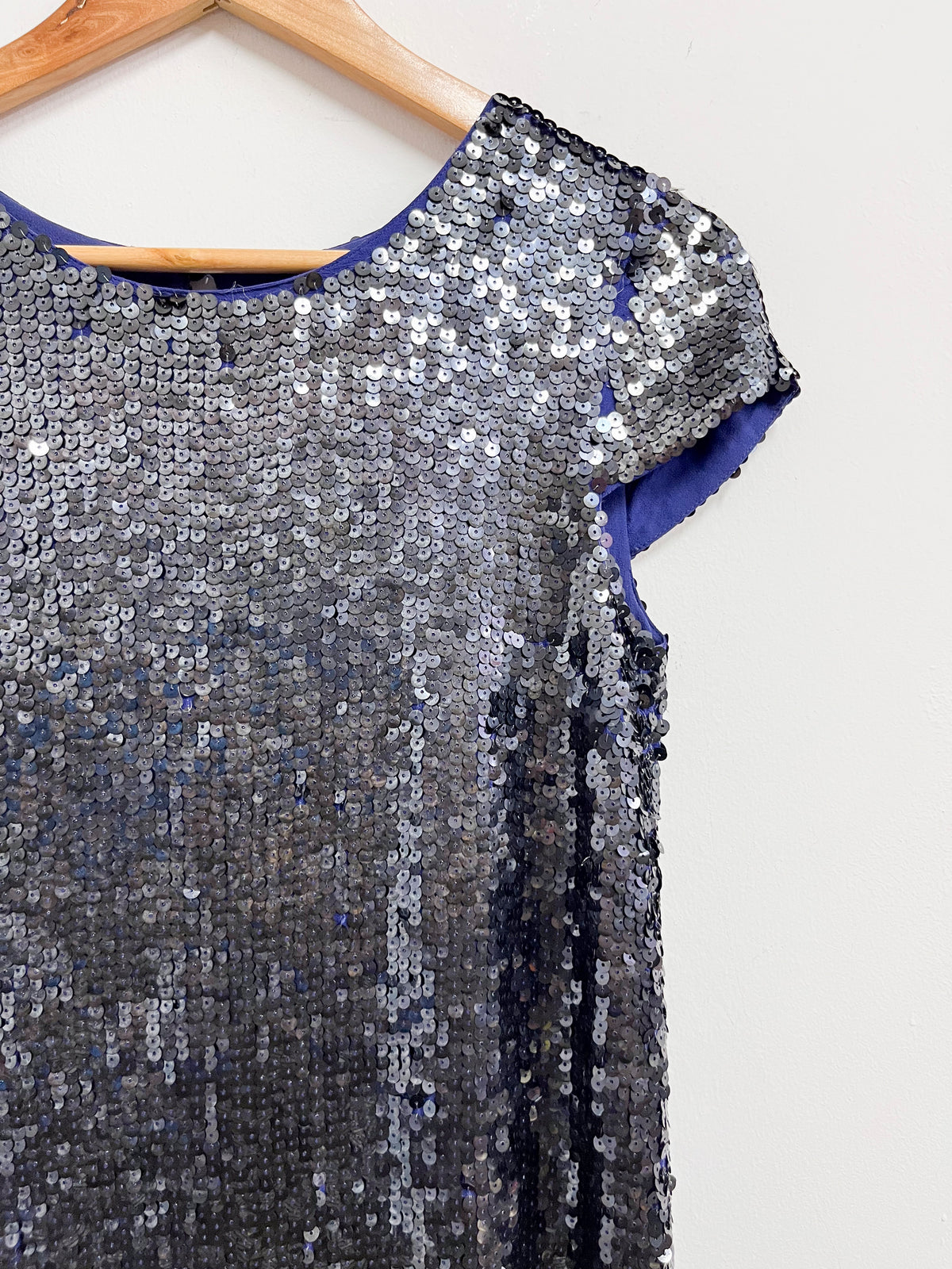 Blusa de lentejuelas azul oscuro - Theory - Talla S