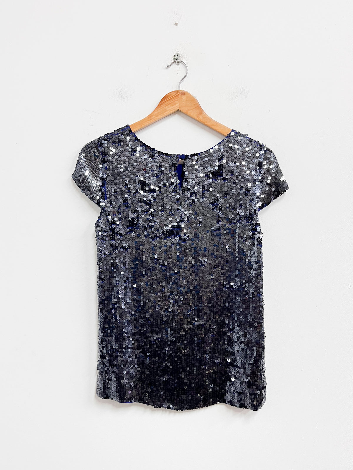 Blusa de lentejuelas azul oscuro - Theory - Talla S