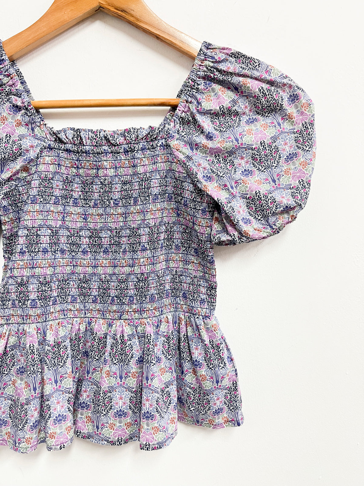 Top estampados azules y lilas - J. Crew - Talla S