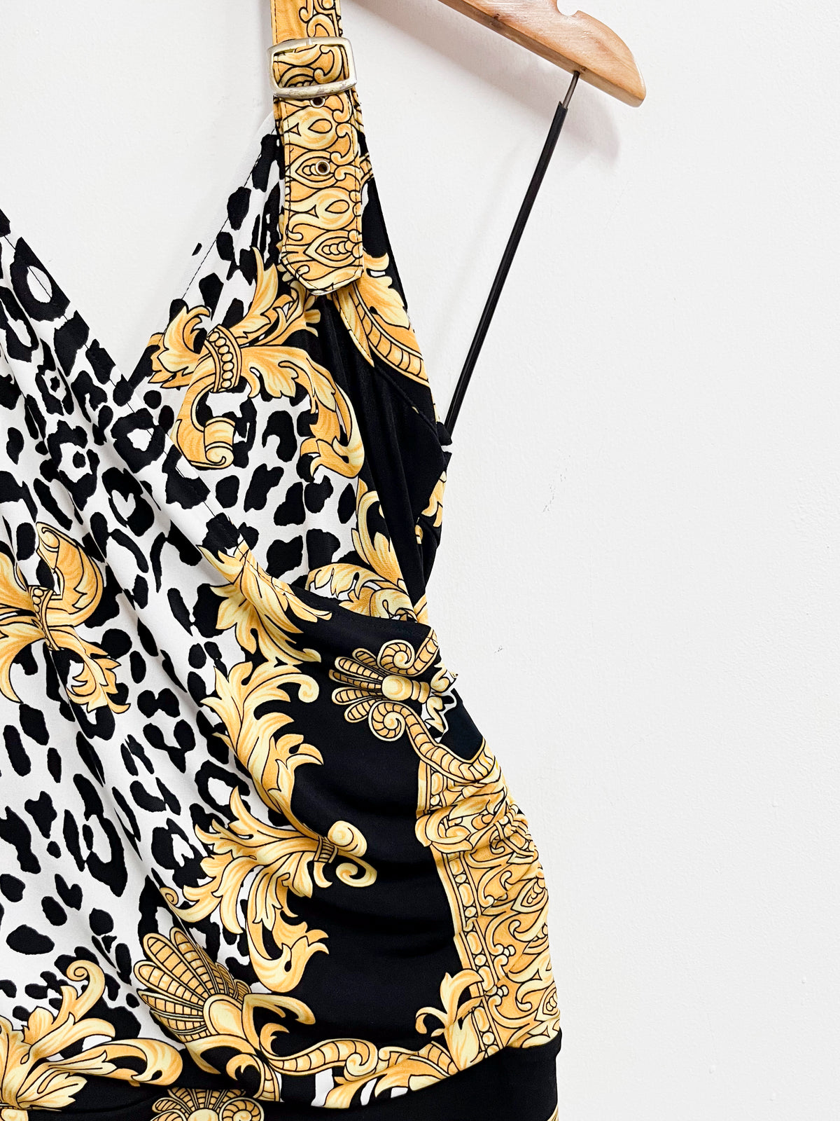Top estampado negro amarillo y blanco - Cachè - Talla S