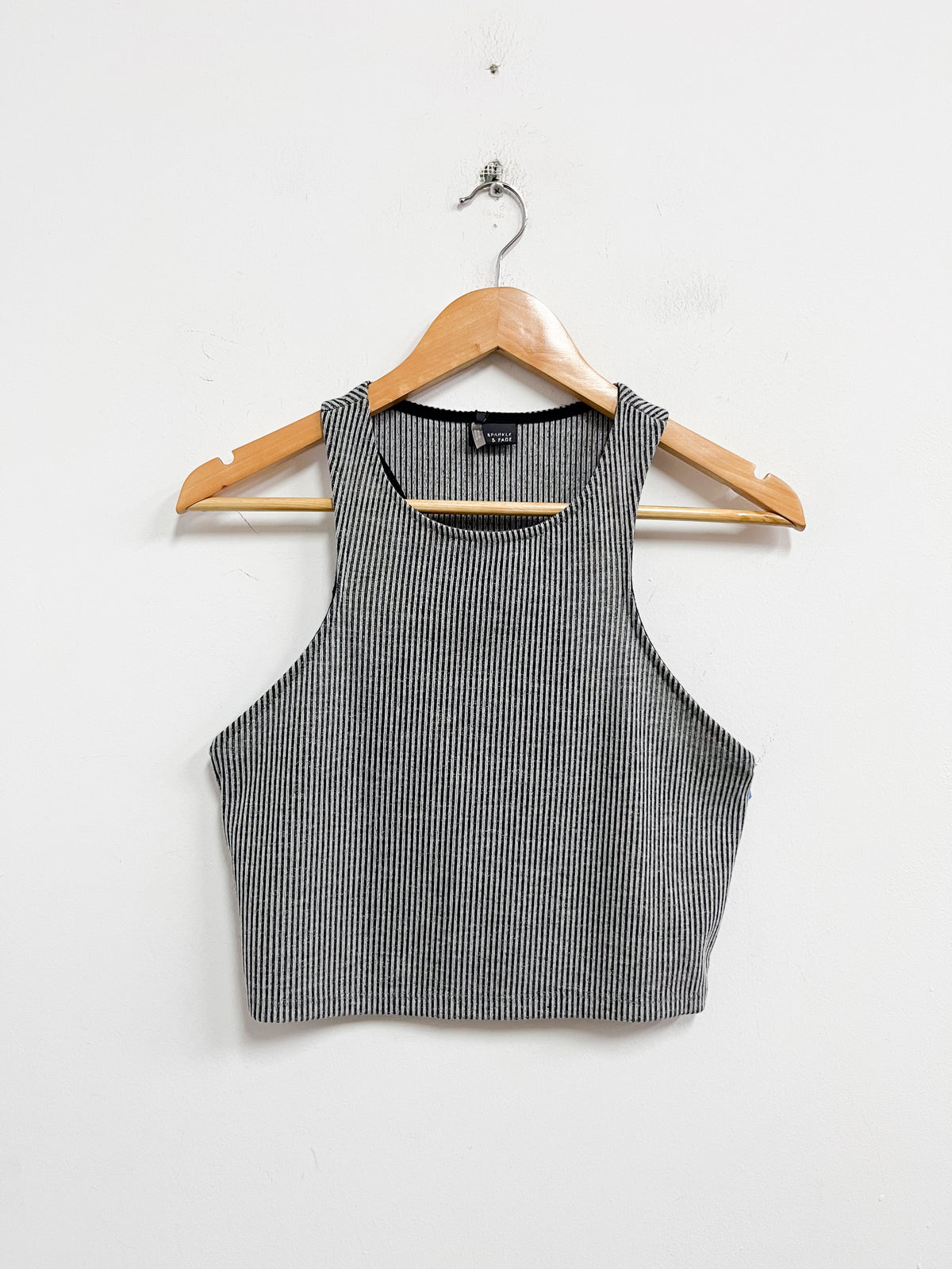Top de hilo blanco con negro - Talla M