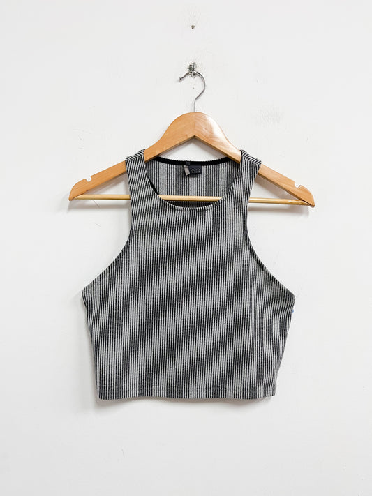 Top de hilo blanco con negro - Talla M