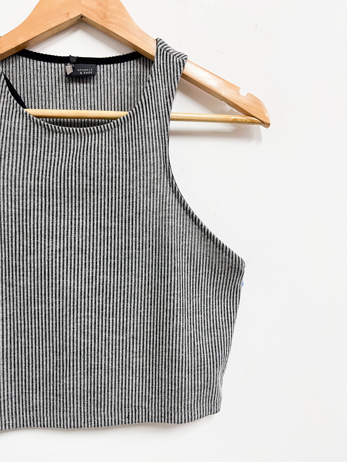 Top de hilo blanco con negro - Talla M