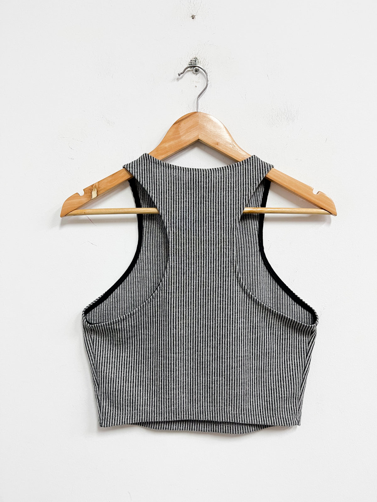 Top de hilo blanco con negro - Talla M