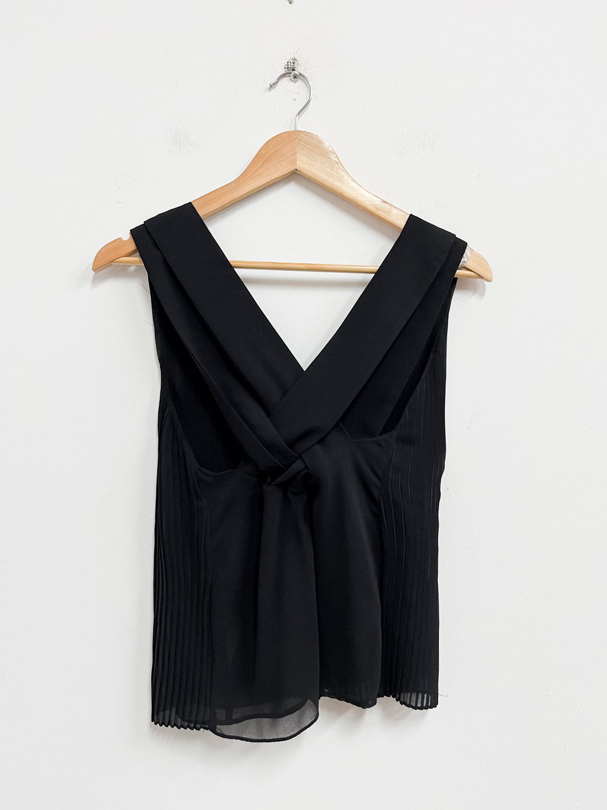 Top negro plisado - Zara - Talla M